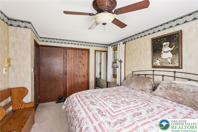 7438 Rte 309, Lynn Twp, PA 18066 - bedroom featuring carpet, two closets, and a ceiling fan