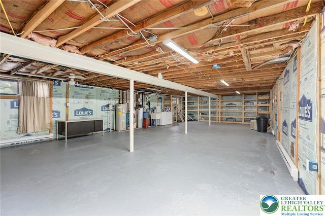 7438 Rte 309, Lynn Twp, PA 18066 - unfinished below grade area with water heater and a water softener system