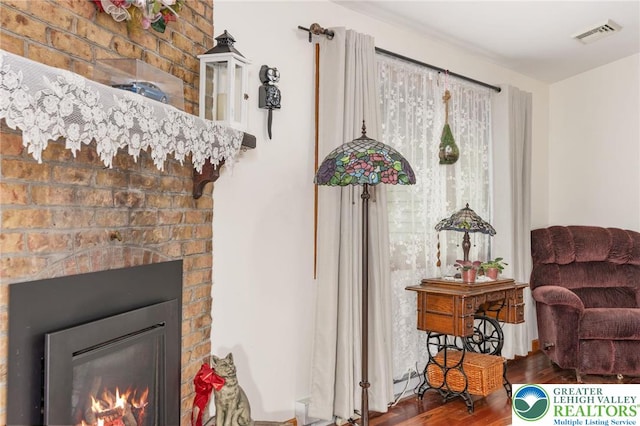 7438 Rte 309, Lynn Twp, PA 18066 - living area with wood finished floors and a fireplace