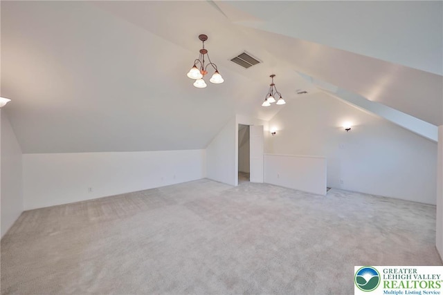 5758 Lower Macungie Rd, Lower Macungie Twp, PA 18062 - bonus room featuring vaulted ceiling and light colored carpet