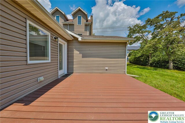 5758 Lower Macungie Rd, Lower Macungie Twp, PA 18062 - wooden deck featuring a lawn
