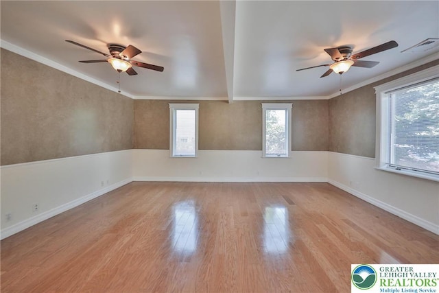 5758 Lower Macungie Rd, Lower Macungie Twp, PA 18062 - spare room with ceiling fan, wood finished floors, and crown molding
