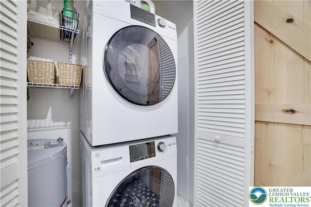 9379 Fairmount, Coolbaugh Twp, PA 18466 - laundry area with stacked washer / dryer