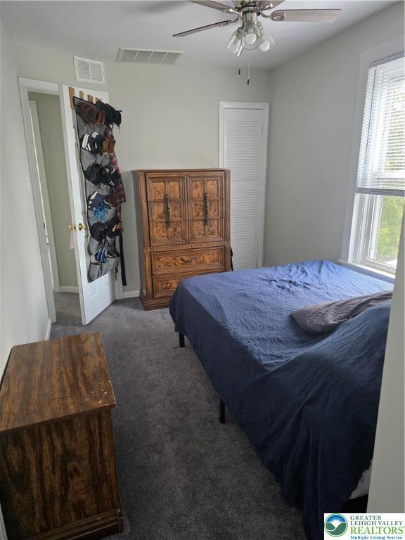 1523 Cedar St, Northampton Boro, PA 18067 - bedroom with carpet and a ceiling fan