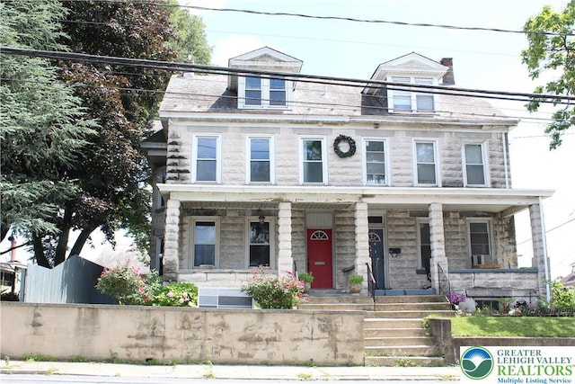 206 21st St, Northampton Boro, PA 18067 - view of front of house with covered porch and stone siding