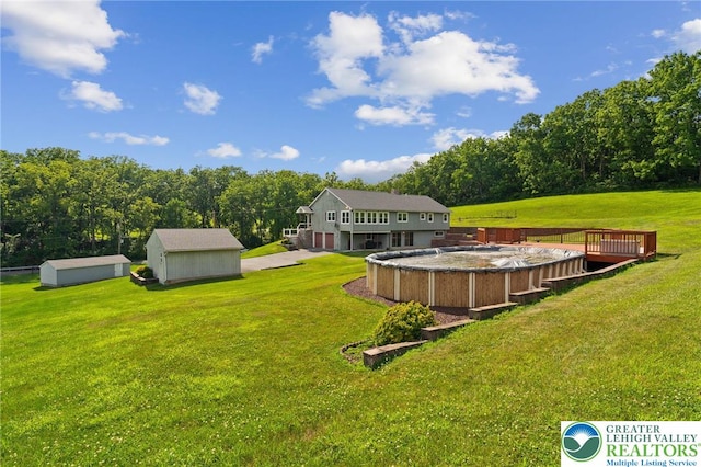 4661 Hillside Rd, Coplay Boro, PA 18037 - view of grassy yard with a storage shed