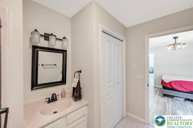 5117 Hounds Ear Rd, Coolbaugh Twp, PA 18466 - bathroom featuring vanity and baseboards