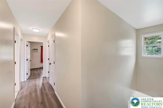 5117 Hounds Ear Rd, Coolbaugh Twp, PA 18466 - hall with wood finished floors and a wall mounted AC