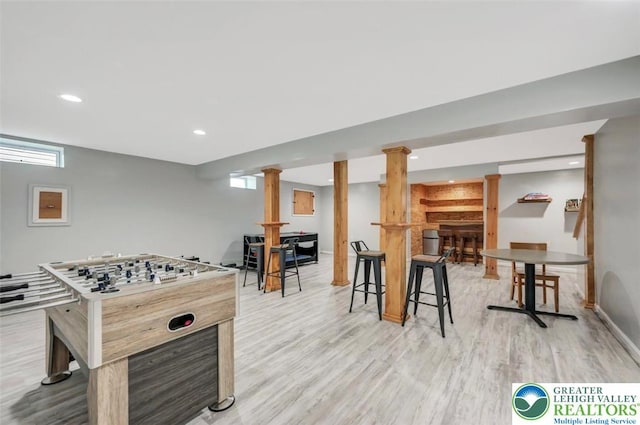 5117 Hounds Ear Rd, Coolbaugh Twp, PA 18466 - playroom featuring wood finished floors and recessed lighting