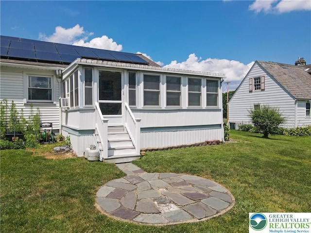 2930 Green Pond, Palmer Twp, PA 18045 - view of front of home featuring a front lawn and roof mounted solar panels
