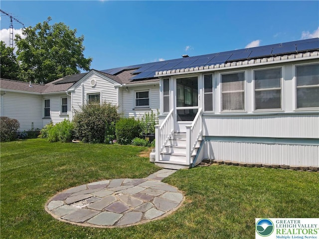 2930 Green Pond, Palmer Twp, PA 18045 - view of front facade with solar panels and a front lawn