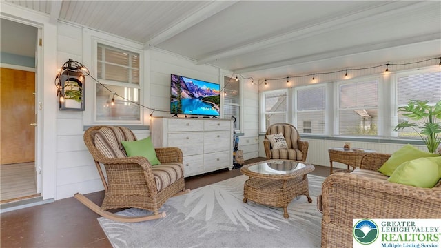 2930 Green Pond, Palmer Twp, PA 18045 - sunroom / solarium featuring beam ceiling