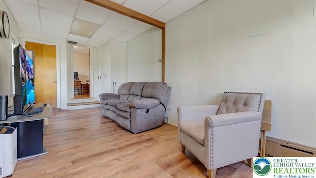 2930 Green Pond, Palmer Twp, PA 18045 - living room with light wood-style floors and a drop ceiling
