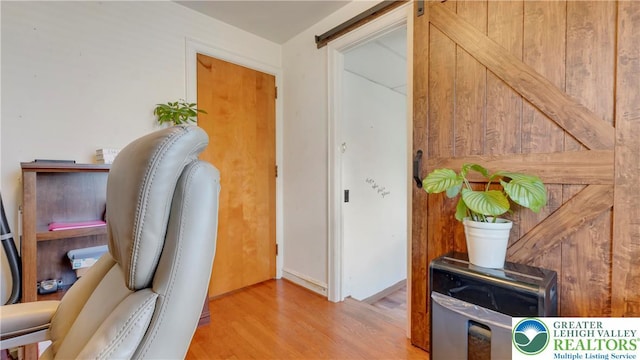 2930 Green Pond, Palmer Twp, PA 18045 - office featuring wood finished floors and a barn door