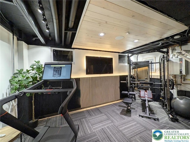 12 Concord Ct, Easton, PA 18040 - workout area with carpet, recessed lighting, and track lighting