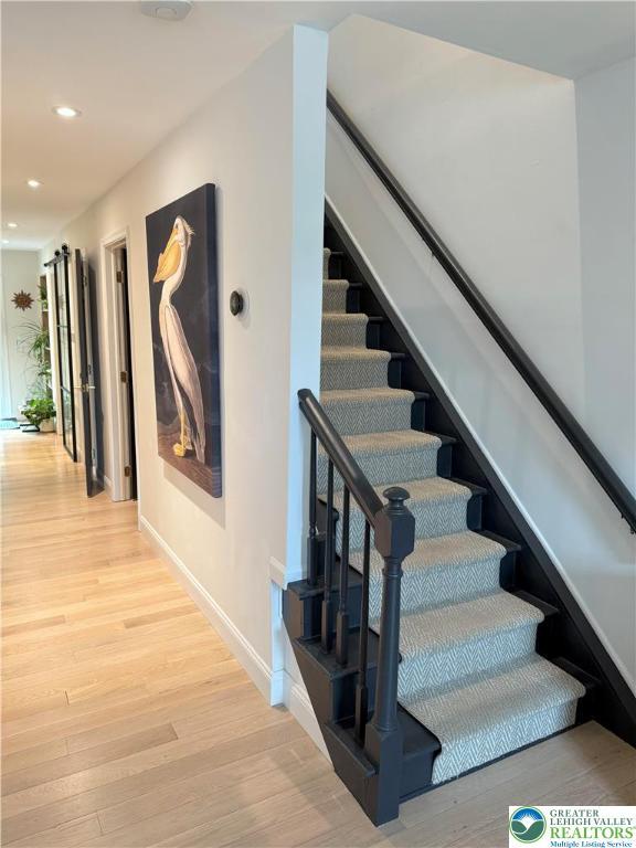 12 Concord Ct, Easton, PA 18040 - stairway featuring wood finished floors and recessed lighting