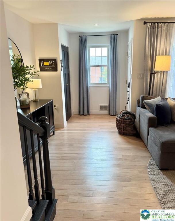 12 Concord Ct, Easton, PA 18040 - living area featuring light wood finished floors, recessed lighting, and stairs