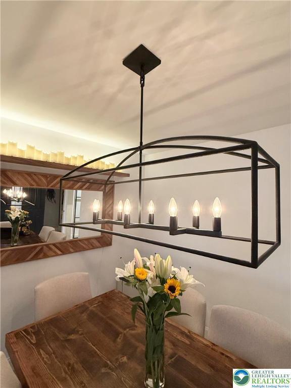 12 Concord Ct, Easton, PA 18040 - dining area featuring a chandelier