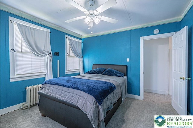 858 Radclyffe St, Bethlehem City, PA 18017 - carpeted bedroom with radiator and ceiling fan