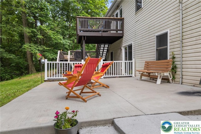 2954 Avery Rd, Washington Twp, PA 18080 - view of patio with stairs and a wooden deck
