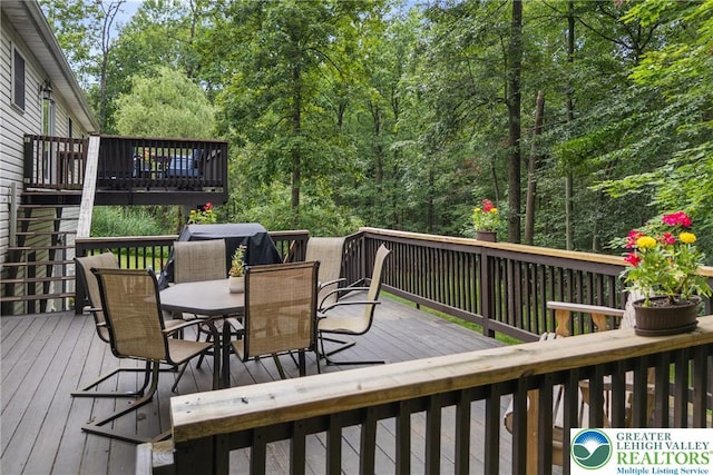 2954 Avery Rd, Washington Twp, PA 18080 - deck with outdoor dining space and stairs