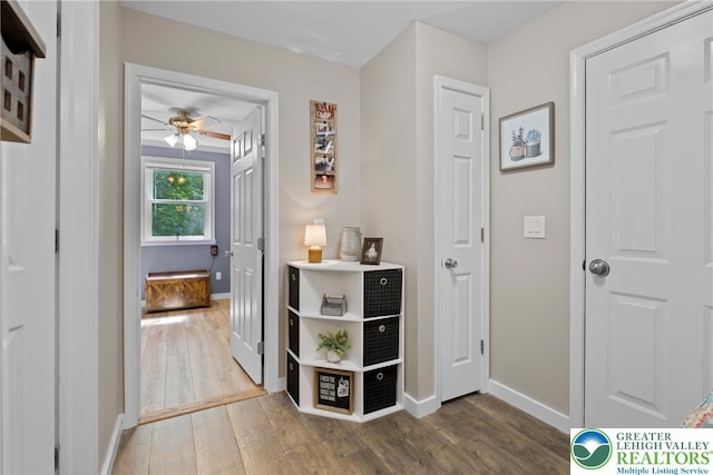 2954 Avery Rd, Washington Twp, PA 18080 - hallway with baseboards and wood finished floors