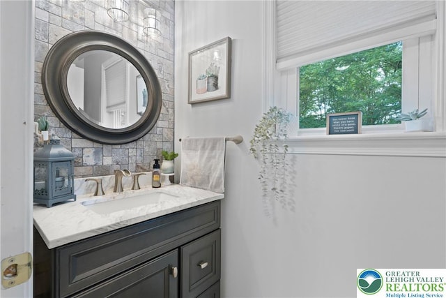 2954 Avery Rd, Washington Twp, PA 18080 - bathroom featuring backsplash and vanity