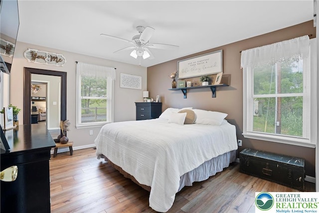 2954 Avery Rd, Washington Twp, PA 18080 - bedroom with wood finished floors and ceiling fan