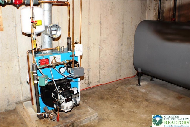 1321 Bushkill Center Rd, Bushkill Twp, PA 18091 - utility room with heating fuel and a heating unit