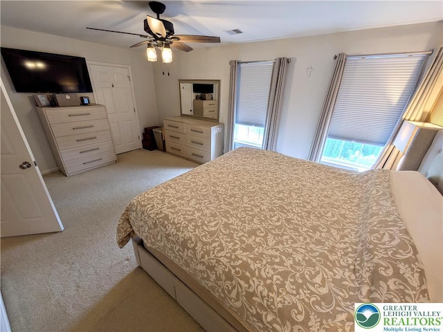 119 Gray Dr, Allen Twp, PA 18067 - bedroom with light colored carpet and ceiling fan