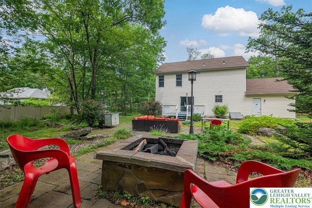 5 Flagstone Ln, East Stroudsburg, PA 18302 - view of patio / terrace featuring an outdoor living space with a fire pit