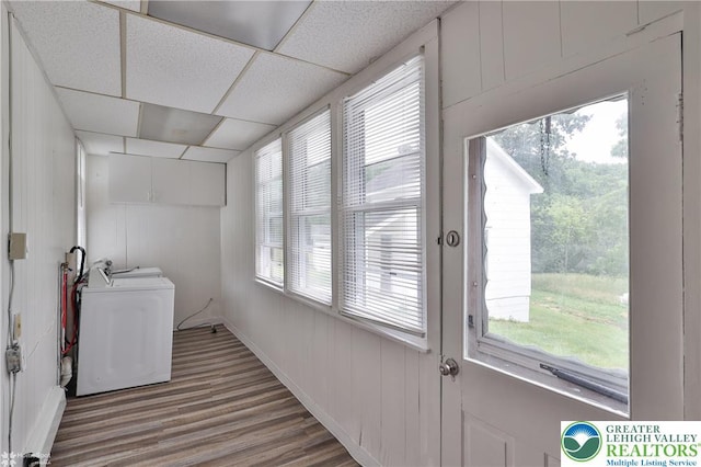 1911 Echo Rd, North Whitehall Twp, PA 18080 - washroom with wood finished floors and washing machine and clothes dryer
