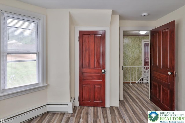 1911 Echo Rd, North Whitehall Twp, PA 18080 - entryway featuring a baseboard radiator, healthy amount of natural light, and wood finished floors