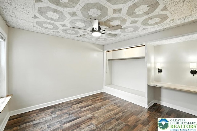 215 Tohickon Ave, Quakertown Boro, PA 18951 - unfurnished bedroom with dark wood finished floors, a closet, and ceiling fan