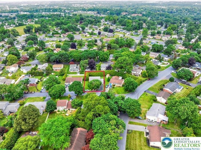 812 Miller St, Salisbury Twp, PA 18103 - aerial perspective of suburban area with property boundaries highlighted