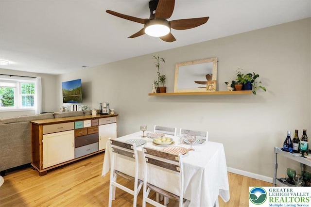 812 Miller St, Salisbury Twp, PA 18103 - dining space featuring a ceiling fan and light wood finished floors