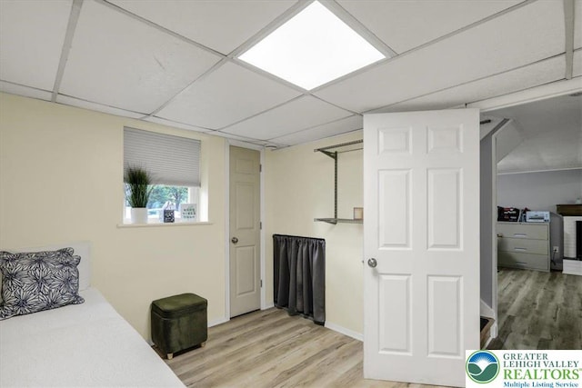 812 Miller St, Salisbury Twp, PA 18103 - bedroom featuring wood finished floors and a drop ceiling