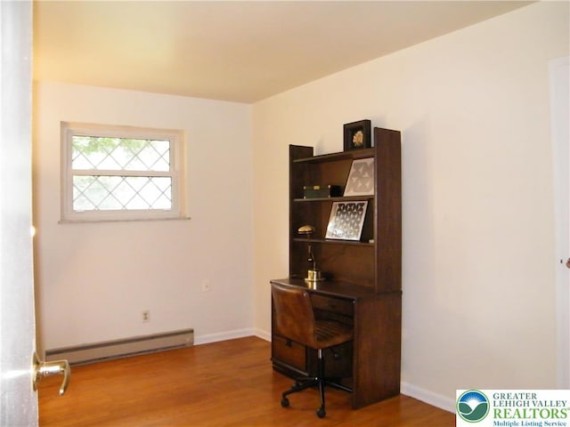 3415 Kathleen Ave, Salisbury Twp, PA 18103 - office featuring a baseboard radiator and wood finished floors