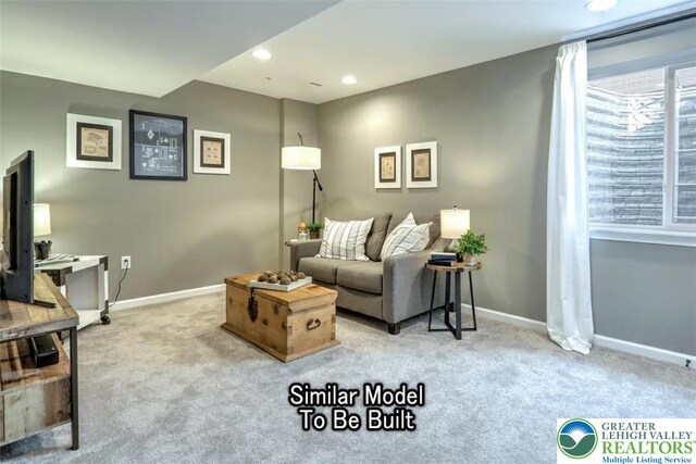 3229 Tepes Dr Lot 138, Allen Twp, PA 18067 - carpeted living area with baseboards and recessed lighting