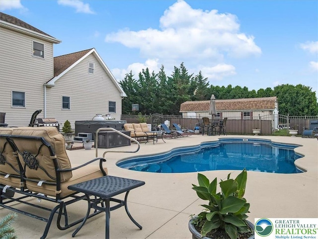2804 Lehigh Ln, Upper Nazareth Twp, PA 18064 - view of swimming pool featuring a patio area and an outdoor hangout area