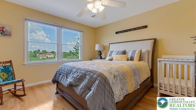 2804 Lehigh Ln, Upper Nazareth Twp, PA 18064 - bedroom featuring light wood finished floors and a ceiling fan