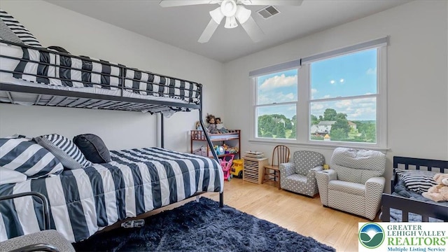 2804 Lehigh Ln, Upper Nazareth Twp, PA 18064 - bedroom featuring wood finished floors and ceiling fan