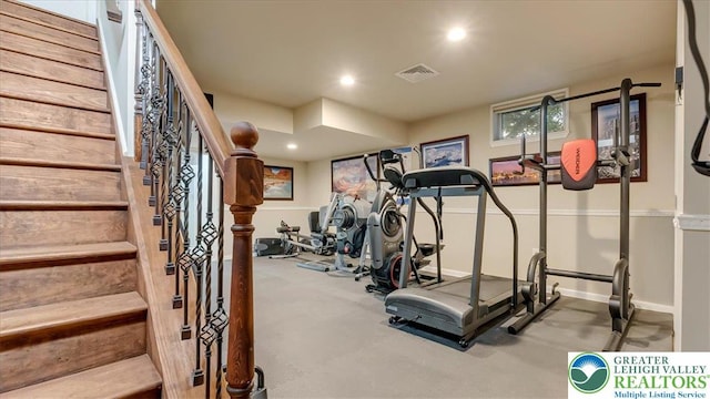 2804 Lehigh Ln, Upper Nazareth Twp, PA 18064 - workout room with recessed lighting and baseboards