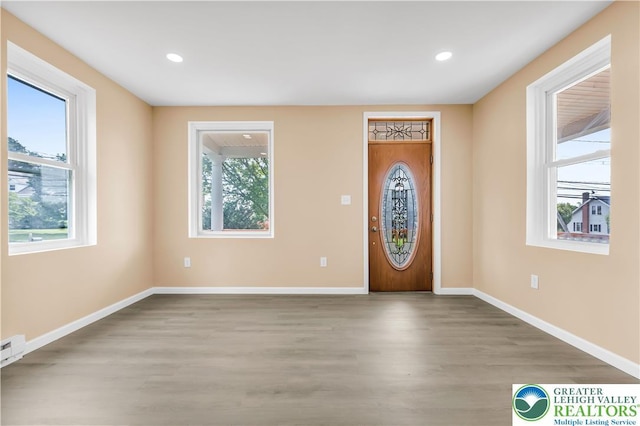 5734 Rte 873, North Whitehall Twp, PA 18078 - foyer entrance with wood finished floors and recessed lighting