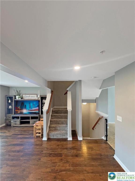 20 Gold Rose Ln, Palmer Twp, PA 18045 - stairway with wood finished floors and recessed lighting