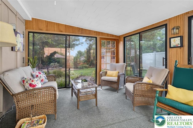 56 Hearthstone Dr, Exeter Twp, PA 19606 - sunroom featuring plenty of natural light, vaulted ceiling, and outdoor lounge area