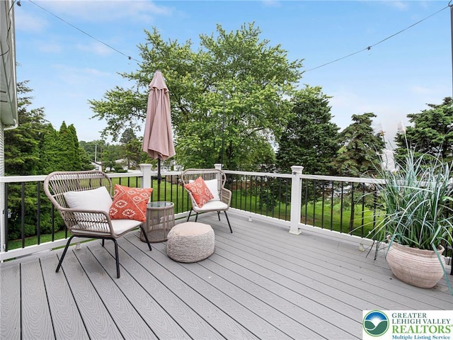 317 Fairview Ave, Wind Gap Boro, PA 18091 - view of wooden terrace