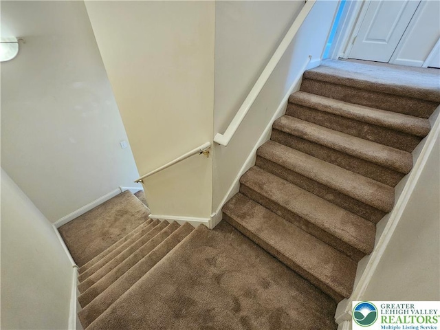 312 Maple Ct, Alburtis Boro, PA 18011 - staircase with carpet flooring and baseboards