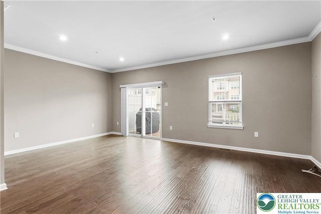 2324 Raya Way, Easton, PA 18045 - spare room featuring plenty of natural light, crown molding, wood finished floors, and recessed lighting