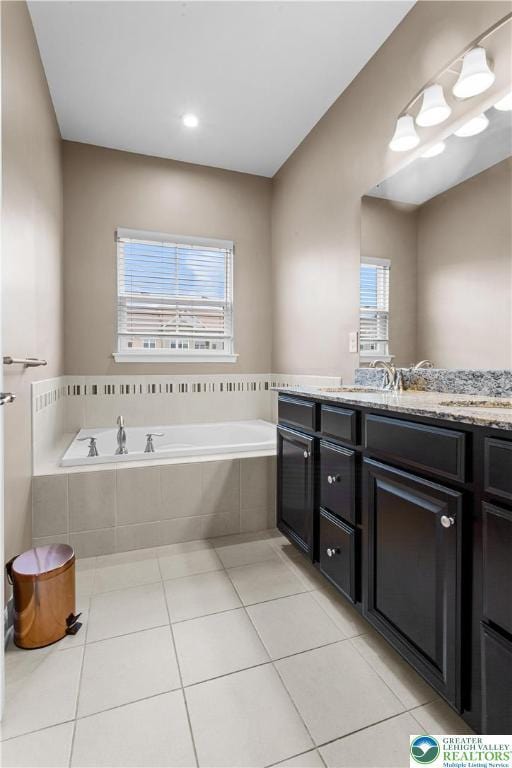 2324 Raya Way, Easton, PA 18045 - full bath with a garden tub, double vanity, and tile patterned flooring